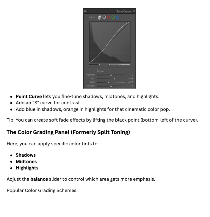 Lightroom Color Grading Manual - eBook + Video Support
